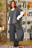 Bennie Quirky Barrel Pant Graphite Pin Stripe